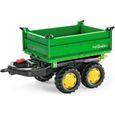 Remorque pour tracteur à pédales Rolly Mega Trailer - ROLLY TOYS - JOHN DEERE - 2 essieux - Multicolore-0
