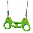 Trapèze anneaux - TRIGANO - Réglable - Plastique soufflé Colori Vert - Pour portique 1,90 à 2,50m-0