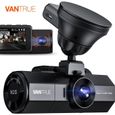 VANTRUE N2S 4K GPS Dashcam Vision Nocturne IR, Double 1440P Avant + Cabine Caméra Embarquée Voiture, 24h. Surveillance Parking 320° -0