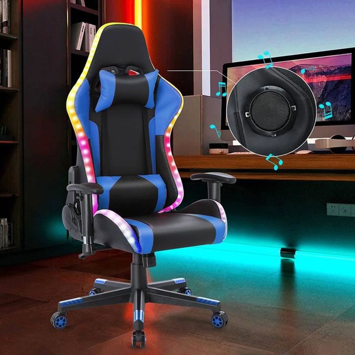Fauteuil Vibrant Avec Haut Parleurs Intégrés Et Récepteur Bluetooth explosion Agité Sept chaise avec haut parleur intégré anxiété froissé  Appartenir