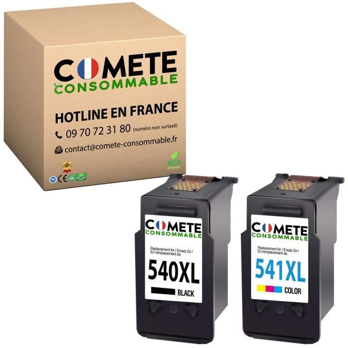 UPRINT Pack de 2 Cartouche compatible CANON 575XL 576XL NOIR + COULEUR -  Comète consommable