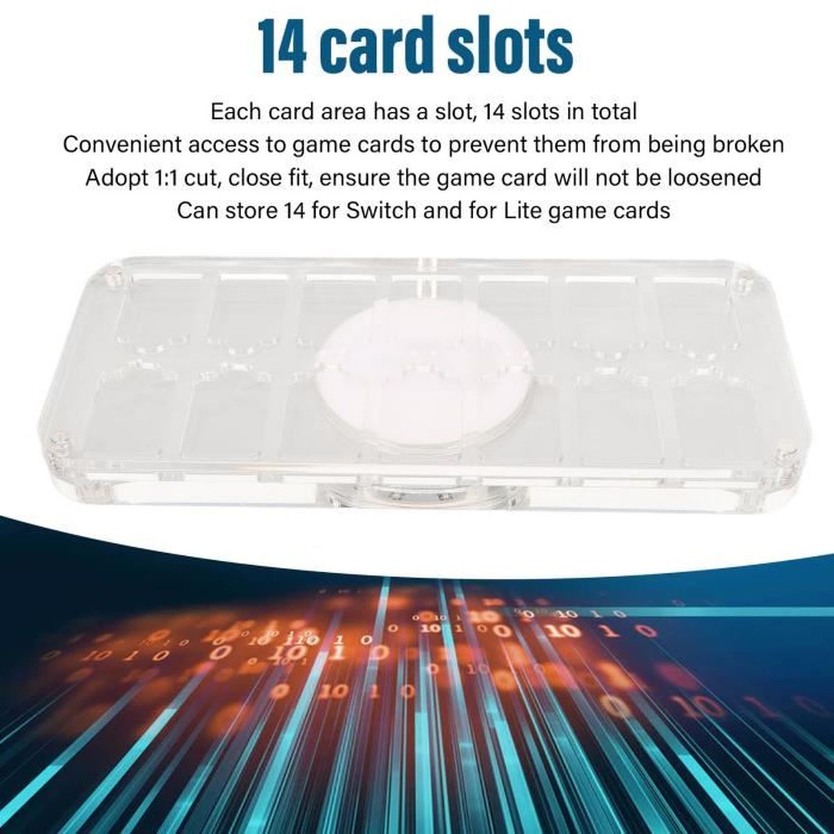 JIM-Étui pour cartes de jeu pour Switch Boîte de rangement de jeu en acrylique transparent avec JIM-Étui pour cartes de jeu pour Switch Boîte de rangement de jeu en acrylique transparent avec