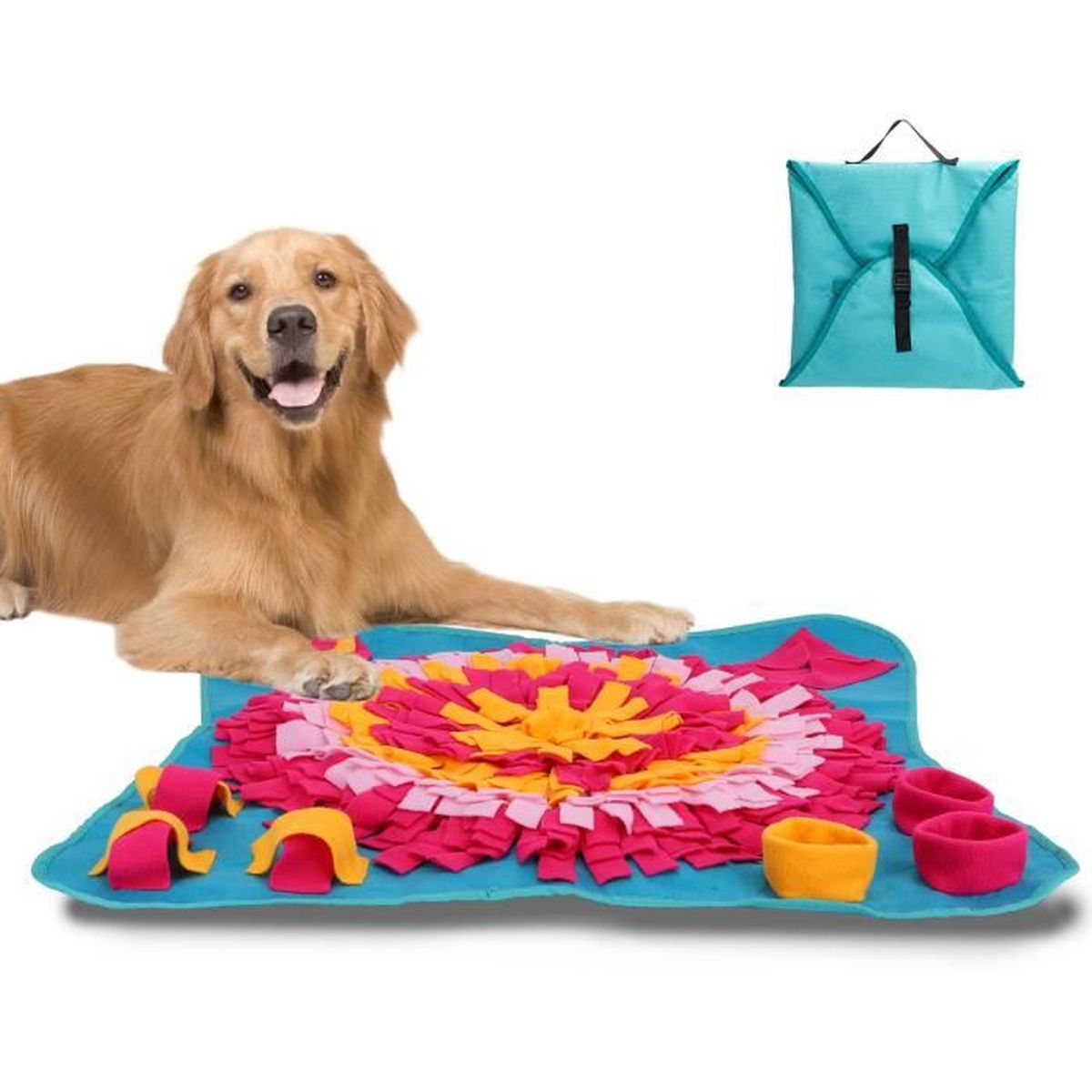 Tapis De Fouille Chien - Snuffle Mat Pliable - Taille 64 X 43cm - Jouet