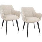 WAFTING Lot de 2 Chaises de Salle à Manger, Chaises de Cuisine, Fauteuil Rembourrée en Velours, Pieds en Métal, Kaki