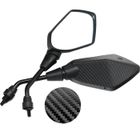 BRAND Mota Rétroviseurs Fibre De Carbone Universel Latéraux Pour Moto Quad Scooter Plastique Tige Filetée M10 Miroir Noir Aluminium