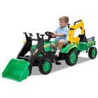 Tractopelle Enfants DREAMADE 3 en 1 - Vert - 6 Roues - Remorque Amovible
