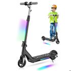 EROLLERRUN Trottinette Electrique Noir Écran LED, Lumières Néons Colorés, 15 Km/h, Hauteur Et Vitesse Réglables, Cadeau Pour Enfants 6-12 Ans