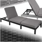 Bain de soleil - TECTAKE - Chaise longue transat de jardin SOFIA réglable en 5 positions 196 cm x 66 cm x 22 cm - Noir