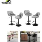 Willonin® Tabouret de bar pour salle à manger,4pcs Chaise Gris avec dossier, Hauteur totale 84.5-105cm