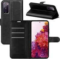 Coque Samsung Galaxy S20 FE 5G en Cuir PU, Protection RFID, Fermeture Magnétique, Porte-Carte, Portefeuille - Noir
