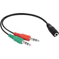 INECK® 3.5mm Câble Adaptateur  Stéréo Audio Micro Y Câble Adaptateur [ 1 x jack 3,5 mm Femelle vers 2 x 3,5 mm Mâle ] pour Casque