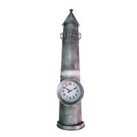 DynaSun Art Lighthouse 19,5 x 9,5 x 86 cm Horloge en Forme de Phare Mural en métal Vintage Style rétro décoration