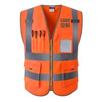 XL Orange - Uniformes de travail à haute visibilité, gilet de sécurité avec bandes réfléchissantes, lavable,
