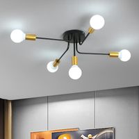 Plafonnier Vintage E27 Base 5 Lampe Lampe De Plafond Pour Salon Chambre À Coucher Salle À Manger Bureau