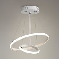 Lustre, Lustre LED, Lampe de Suspension moderne réglable 30W 4000K pour chambre/salle à manger/salon, Diamètre 20+40cm, Blanc