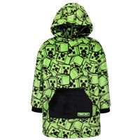 Minecraft Sweat-shirt/robe/couverture pour enfants noir et vert avec capuche, snuddie