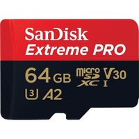 Nouvelle version - Carte Mémoire Micro SDXC Sandisk Extreme Pro 64 Go Class 10 UHS-I U3 V30 170MB/s A2