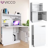Secrétaire - VICCO - Alena - Blanc - Meuble de bureau - Meuble-classeur - Table PC
