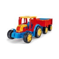 Tracteur avec remorque pour enfant - WADER - 85 cm - Capacité de 100 kg - Rouge