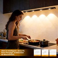 Lot De 2 Lampe LED Placard Avec Détecteur De Mouvement SKELO - 40cm Rechargeable USB-C, 3 Couleurs, Magnétique