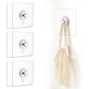 20 Crochets Adhésifs Extra Forts - 6x6 Cm Transparents - Pour Cadres, Tableaux, Miroirs - Fixation Sans Percer