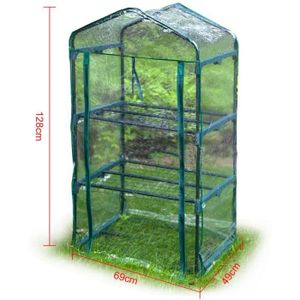 SERRE DE JARDINAGE 69X49X128-Mini serre de jardin en plastique PVC, plantes d'extérieur, couverture de maison de culture, balcon