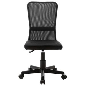 CHAISE DE BUREAU Chaise de bureau - LAO - HB047 - Tissu en maille - Noir - Réglable en hauteur