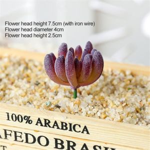 FLEUR ARTIFICIELLE Plantes - Composition florale,Plante artificielle succulente en pot,flocage violet,Simulation de tête de fleur- FO SHOU XIN