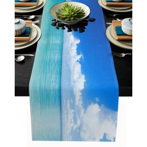 Chemin de Table marinière - Thème Mer Bleu et Blanc - 5m - 8,20€