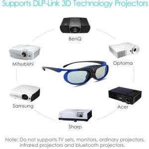 LUNETTES 3D BOBLOV Lunettes 3D actives DLP Pour Optoma BenQ Pr