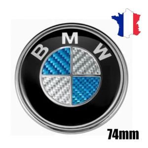 INSIGNE MARQUE AUTO Emblème capot BMW Neuf : 74mm Fibre de carbone BLE