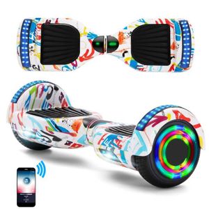 HOVERBOARD Hoverboard 6,5 Pouces Graffiti Blanc Gyropode Blue