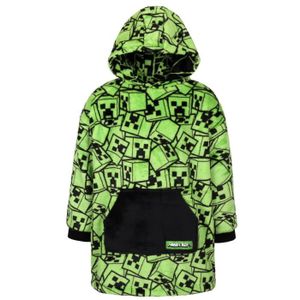SWEATSHIRT Minecraft Sweat-shirt/robe/couverture pour enfants noir et vert avec capuche, snuddie