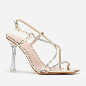 Sandale talon best sale doré