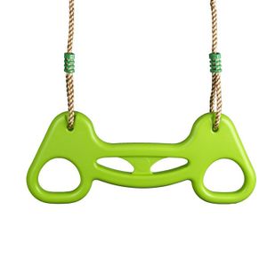 AGRÈS DE BALANÇOIRE Trapèze anneaux - TRIGANO - Réglable - Plastique soufflé Colori Vert - Pour portique 1,90 à 2,50m