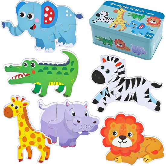 WUSJCOF Pack De 30 Puzzles 3D Animaux En Mousse – Éléphant, Lion, Panda, Etc. – Cadeau éducatif Créatif Pour Enfants Dès 6 Ans