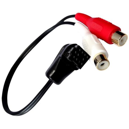 Adaptateur C/âble AUX mini ISO vers RCA pour auto voiture AERZETIX