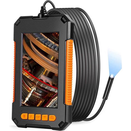 Z34 Camera Endoscopique Triple Objectif, ILIHOME Endoscope Industriel IPS 4.3'' Avec 8+2