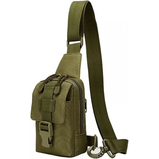 Sac à Bandoulière Tactique Étanche DONGKER - Multi-compartiments, Système MOLLE, Pour Pêche, Randonnée, Camping, Chasse (Couleur Noire) - 9