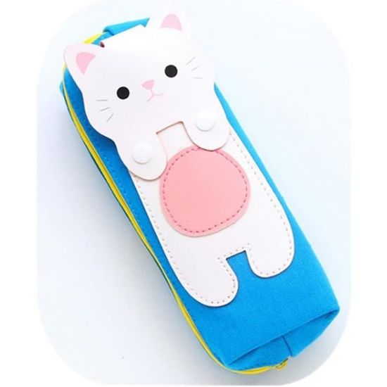 Trousse Scolaire Kawaii Freesiom - Forme Patte De Chat En Poil Fin - Rose Pâle - Pour Fournitures, Maquillage