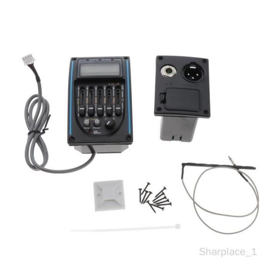 Préampli égaliseur 3 Bandes Pour Guitare Acoustique - Avec Tuner LCD Et Capteur Piezo, Piles Incluses - 1