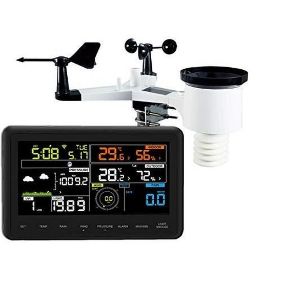 Station Météo Ultrasonique WS-5000 – Écran LCD, Capteur Solaire, Pluviomètre