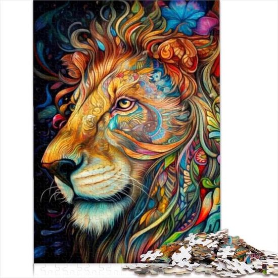 Puzzle 500 pièces phosphorescent : Lion rayonnant - Ravensburger - Rue des Puzzles