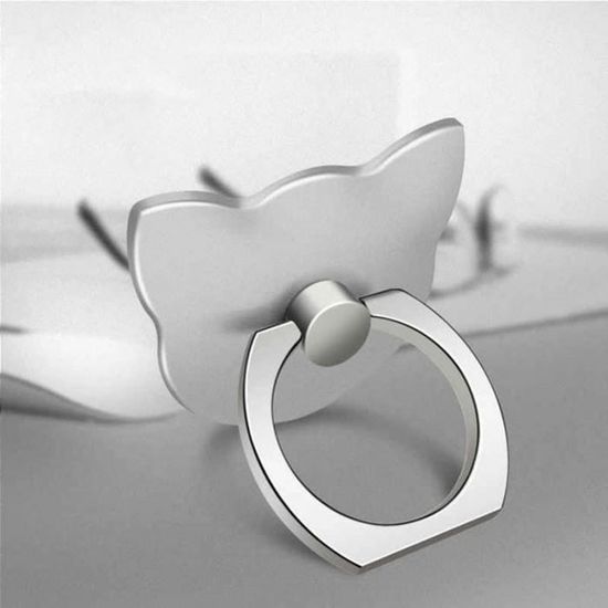 Lot De 5 Anneaux Doigt Pour Smartphone - Support Autocollant Ergonomique Noir - Permet Une Prise En Main Facile Et Sécurisée