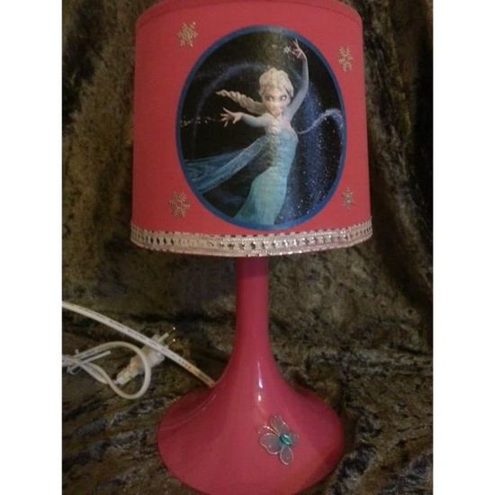 Lampe De Chevet Reine Des Neiges - Céramique & Abat-Jour Coton - Création Artisanale