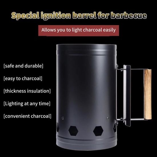Cheminée D'allumage Barbecue Galvanisée 27.9x17cm - Avec Poignée, Pour Charbon De Bois, Démarrage Rapide - 6