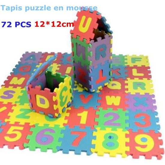 Tapis de jeu en mousse pour enfants - Dealwe - Alphabet et chiffres - 72 pièces