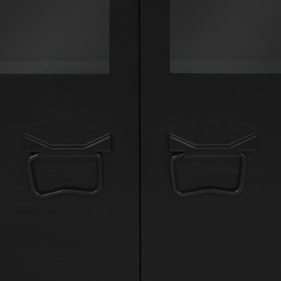 Maison déco[59795] Buffet Commode Meuble de rangement - Bahut bas Métal de style industriel 120 x 35 x 70 cm Noir