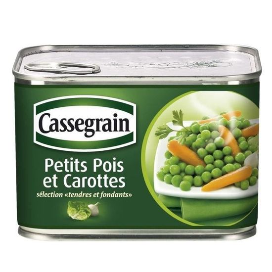 Petits pois carottes tendres et fondants CASSEGRAIN