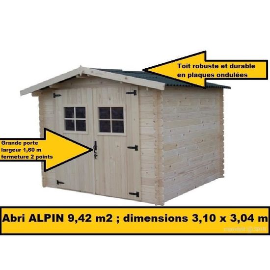 Abri De Jardin Bois 9 42m2 3 10x3 04 M Achat Vente Abri